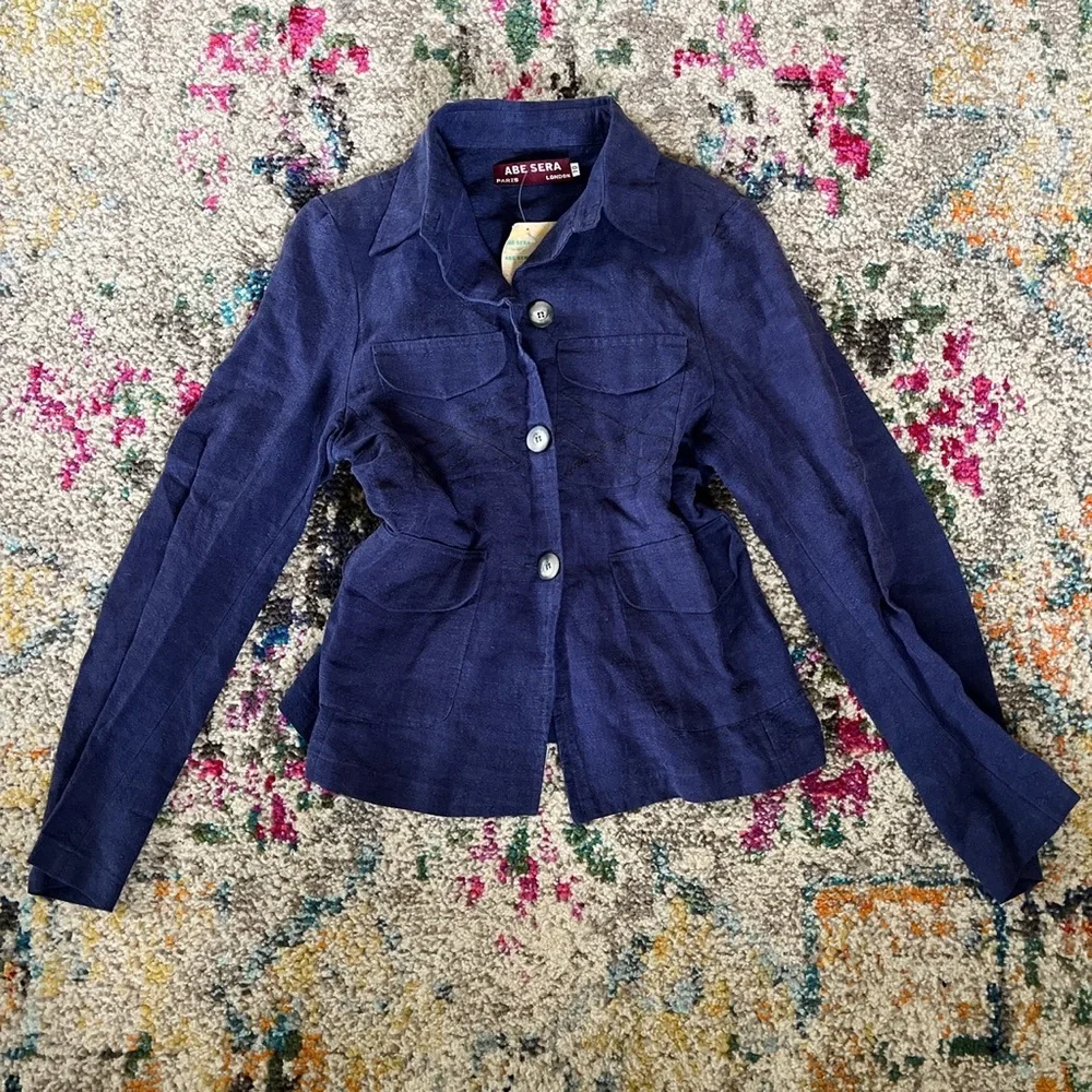 NEW DEADSTOCK VINTAGE ABE SERA LINEN SHACKET SHIRT JACKET